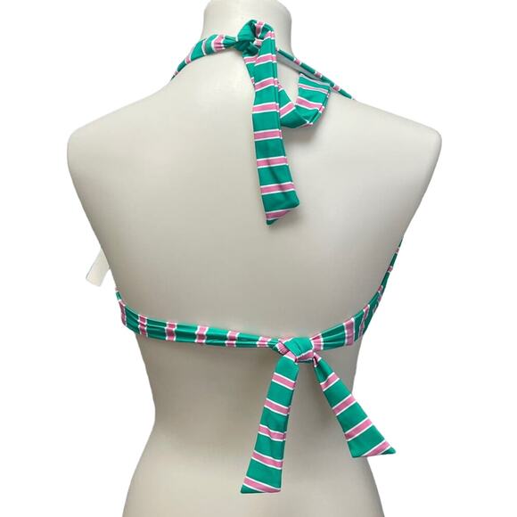New Draper James Womens XL Striped UPF 50 Neck Back Tie Halter Swim Top ONLY - Picture 3 of 4
